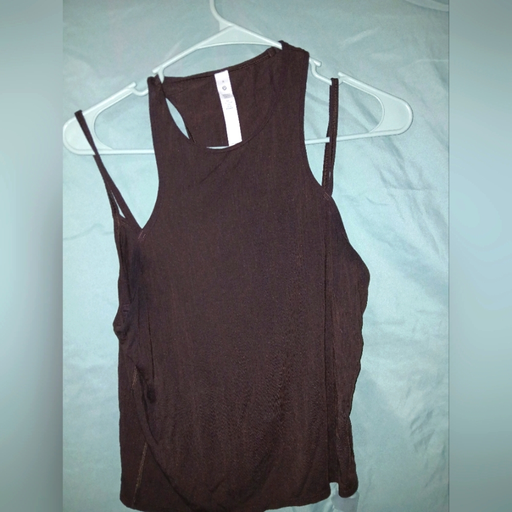 Lululemon Athletica Brown Fitted Cut Out Tank Top
